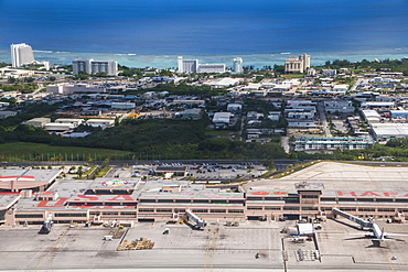 Aerial of the Airport of Guam, US Territory, Central Pacific, Pacific