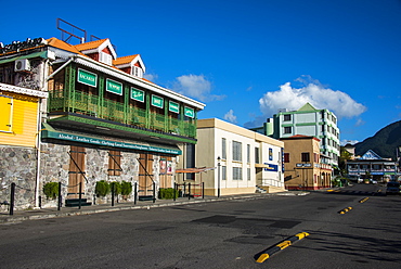 Downtown Roseau capital of Dominica, West Indies, Caribbean, Central America