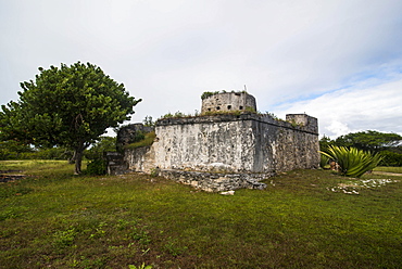 Old British watch tower in Barbuda, Antigua and Barbuda, West Indies, Caribbean, Central America