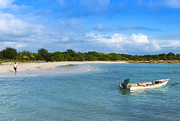 White sand in the Gravenor bay in Barbuda, Antigua and Barbuda, West Indies, Caribbean, Central America