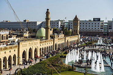 View from the citadel in Erbil (Hawler) over the bazaar, capital of Iraq Kurdistan, Iraq, Middle East 