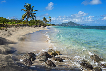 Beach at Long Haul Bay, Nevis Island, St. Kitts and Nevis, Leeward Islands, West Indies, Caribbean, Central America 