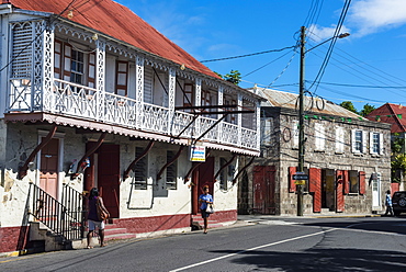 Downtown Charlestown, capital of Nevis Island, St. Kitts and Nevis, Leeward Islands, West Indies, Caribbean, Central America