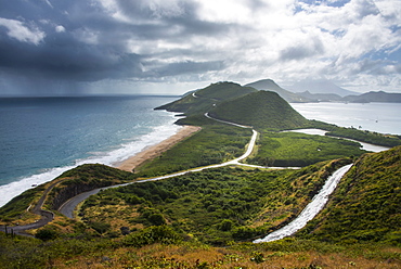 View over Turtle Bay on St. Kitts, St. Kitts and Nevis, Leeward Islands, West Indies, Caribbean, Central America 