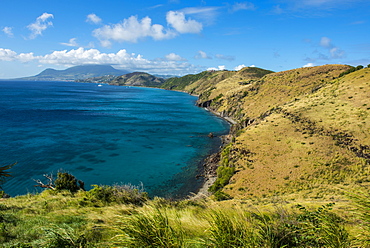 View over the South Peninsula of St. Kitts, St. Kitts and Nevis, Leeward Islands, West Indies, Caribbean, Central America 