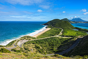 View over Turtle Bay on St. Kitts, St. Kitts and Nevis, Leeward Islands, West Indies, Caribbean, Central America 