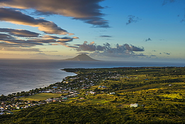 View to St. Eustatius from Brimstone Hill Fortress, St. Kitts, St. Kitts and Nevis, Leeward Islands, West Indies, Caribbean, Central America 