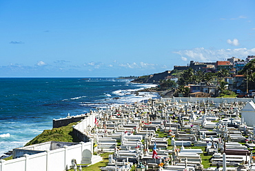 Cemetery in castle of San Felipe del Morro, UNESCO World Heritage Site, San Juan Historic Site, Puerto Rico, West Indies, Caribbean, Central America 