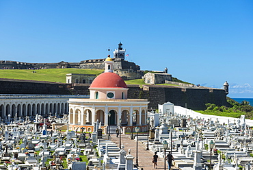 Cemetery in castle of San Felipe del Morro, UNESCO World Heritage Site, San Juan Historic Site, Puerto Rico, West Indies, Caribbean, Central America 