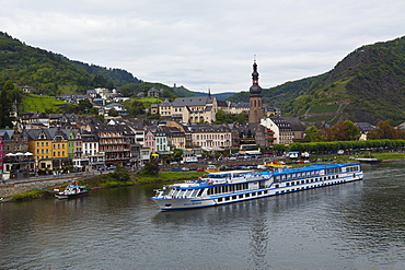 River cruise ship on the Moselle River, Germany, Europe