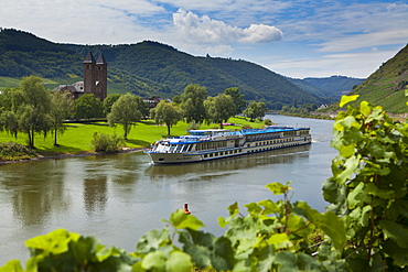 River cruise ship on the Moselle River, Germany, Europe