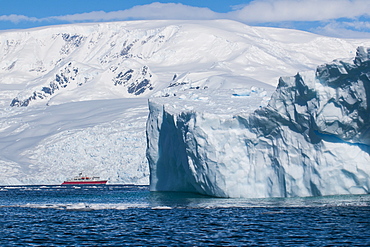 Glacier and icebergs in Cierva Cove, Antarctica, Polar Regions 