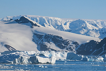 Glacier and icebergs in Cierva Cove, Antarctica, Polar Regions