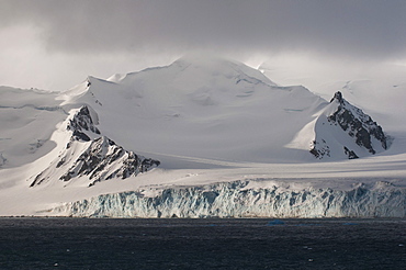 Huge snow field in the Half Moon Bay, South Shetland Islands, Antarctica, Polar Regions  