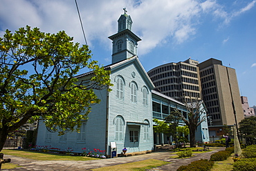 Colonial buildings in Dejima man made island in the port of Nagasaki, Kyushu, Japan, Asia