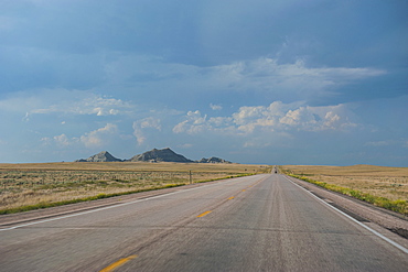 Dramatic clouds over the countryside of Wyoming, United States of America, North America