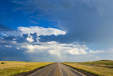 Dramatic clouds over the countryside of Wyoming, United States of America, North America