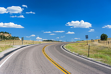 Road leading to the Devils Tower National Monument, Wyoming, United States of America, North America