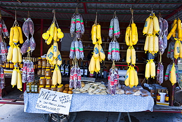 Local sausage specialities for sale, Argentina, South America