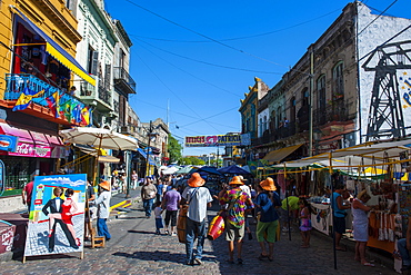 Street scene in La Boca neighbourhood in Buenos Aires, Argentina, South America