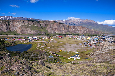 Panorama of El Chalten, Los Glaciares National Park, UNESCO World Heritage Site, Santa Cruz Province, Patagonia, Argentina, South America 