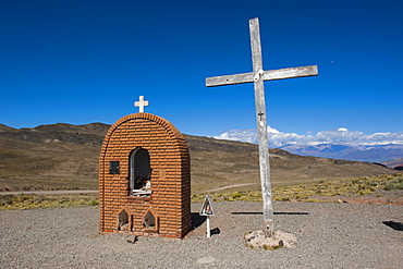 Christian sanctuary on a mountain pass near Mendoza, Argentina, South America 