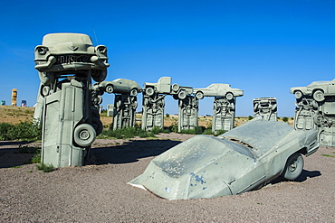 Carhenge, a replica of England's Stonehenge, made out of cars near Alliance, Nebraska, United States of America, North America 