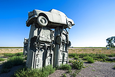 Carhenge, a replica of England's Stonehenge, made out of cars near Alliance, Nebraska, United States of America, North America 