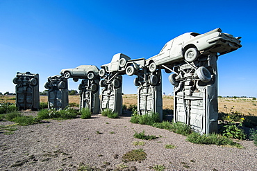 Carhenge, a replica of England's Stonehenge, made out of cars near Alliance, Nebraska, United States of America, North America 