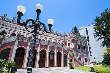 Pink Cruz e Sousa palace in Florianopolis, Santa Catarina State, Brazil, South America 