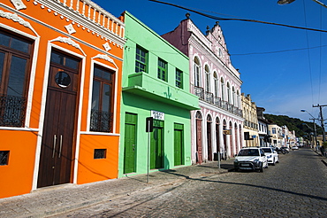 Colourful houses in San Francisco do Sul, Brazil, South America