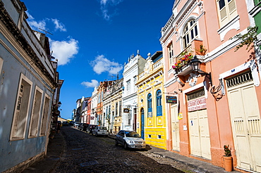 Colonial architecture in the Pelourinho, UNESCO World Heritage Site, Salvador da Bahia, Bahia, Brazil, South America