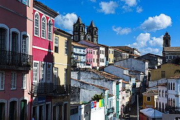 Colonial architecture in the Pelourinho, UNESCO World Heritage Site, Salvador da Bahia, Bahia, Brazil, South America
