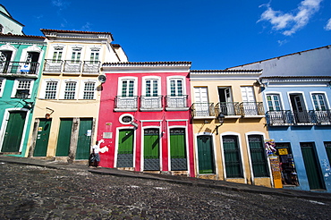 Colonial architecture in the Pelourinho, UNESCO World Heritage Site, Salvador da Bahia, Bahia, Brazil, South America 