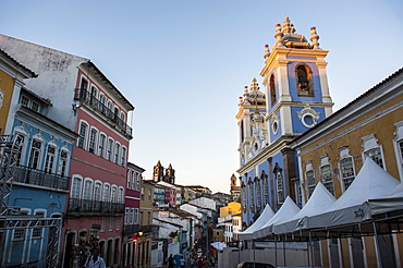 Colonial architecture in the Pelourinho, UNESCO World Heritage Site, Salvador da Bahia, Bahia, Brazil, South America