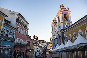 Colonial architecture in the Pelourinho, UNESCO World Heritage Site, Salvador da Bahia, Bahia, Brazil, South America 