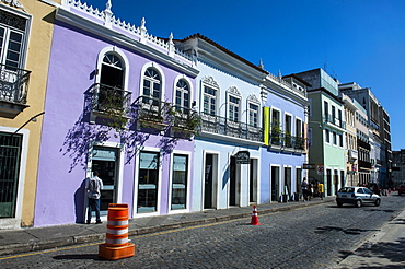 Colonial architecture in the Pelourinho, UNESCO World Heritage Site, Salvador da Bahia, Bahia, Brazil, South America 