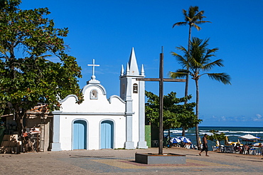 Little church in Praia do Forte, Bahia, Brazil, South America 