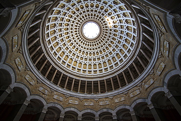 Round cupola of the Befreiungshalle (Hall of Liberation) upon Mount Michelsberg above the city of Kelheim, Bavaria, Germany, Europe