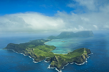 Aerial of Lord Howe Island, UNESCO World Heritage Site, Australia, Tasman Sea, Pacific