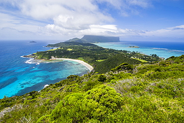 View from Malabar Hill over Lord Howe Island, UNESCO World Heritage Site, Australia, Tasman Sea, Pacific