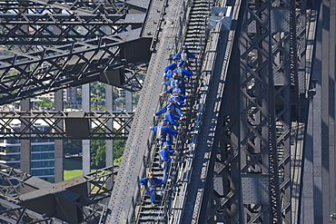 Tourists climbing on the Sydney harbour bridge, Sydney, New South Wales, Australia, Pacific