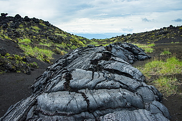 Cold lava after an eruption of Tolbachik volcano, Kamchatka, Russia, Eurasia 