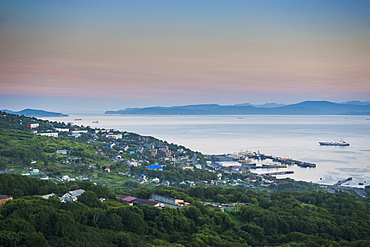 The Avacha Bay near Petropavlovsk-Kamchatsky at sunset, Kamchatka, Russia, Eurasia 