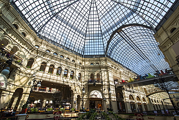 Gallery in GUM, the largest department store in Moscow, Russia, Europe