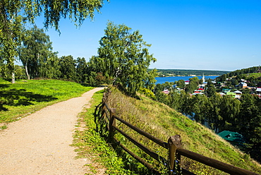 View over Plyos and the Volga River, Golden Ring, Russia, Europe 