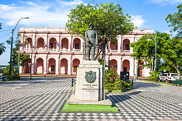 The pink Cabildo, Museum of the National Congress in Asuncion, Paraguay, South America 