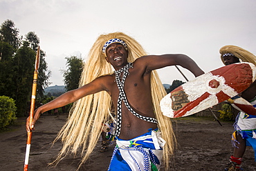 Ceremony of former poachers, in the Virunga National Park, Rwanda, Africa