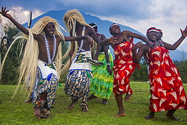 Ceremony of former poachers, in the Virunga National Park, Rwanda, Africa