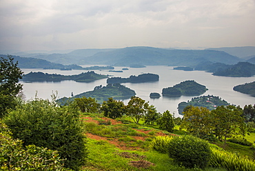 View over Lake Bunyonyi, Uganda, East Africa, Africa